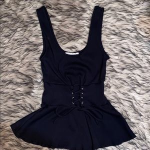 Black corset tank top
